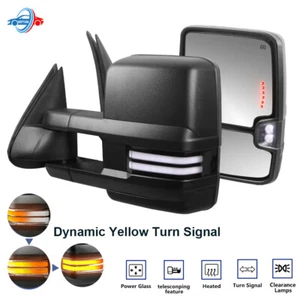 Power Heated Tow Mirror White Running Light For 03-07 Chevy Silverado GMC Sierra - Picture 1 of 12