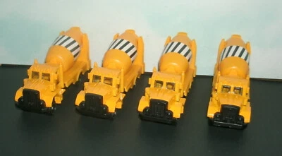 Four 1/90 Scale Cement Mixer Truck Diecast Toys Construction Vehicle Concrete - Image 1 of 4