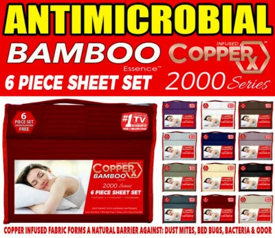 Juego de sábanas infusdidas CopperX Bamboo Essence serie 2000 QUEEN/KING 6 piezas Foto 1 de 4