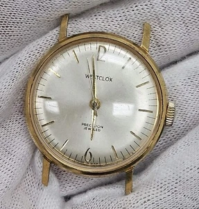 Rare WESTCLOX Men's Wrist Watch Cal. W7-J Westclox Wristwatch Gold Tone Works - Picture 1 of 8