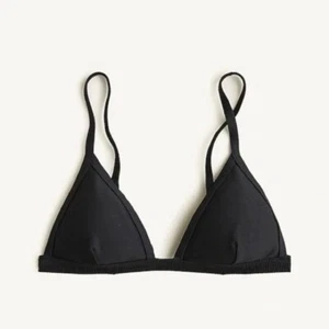 J. Crew Ribbed Triangle Bikini Top Women's Plus Size 3XL in Black New W/ Tags! - Picture 1 of 5