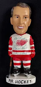 Figura Bobblehead Blanca Detroit Red Wings Firmada e Inscrita Gordie Howe Certificado de Autenticidad JSA - Imagen 1 de 6