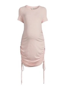 New XXL Destination Maternity Pink Rouched Short Sleeve Bodycon Dress Size 2XL - Picture 1 of 6