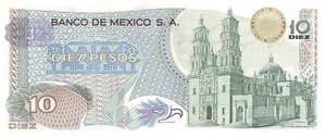 Mexico 10 Pesos 18.2.1977 Series 1EY Prefix Y Uncirculated Banknote QZ45 - Picture 1 of 2