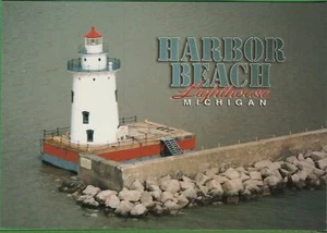 Vintage Michigan MI Lighthouse Postcard Harbor Beach Sand Beach Light House  - Picture 1 of 3