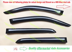 Weather Shields fits Toyota Hilux N80 DUAL CAB ONLY 09/15-2025 Tinted Black - Picture 1 of 14