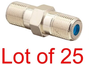 25 x Female F81 Barrel Splice RG6 RG59 Coax Connector 3GHz TV Cable Satellite 4K - Picture 1 of 4