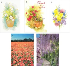 Pack of 5 Different Floral THANK YOU Cards With Bible Text - EBTY2 - Picture 1 of 10