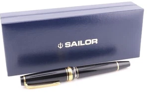 Sailor 1911 Realo Fountain Pen 21K 575 H-F Nib (Black/Gold) - Picture 1 of 24