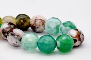 6MM Natural Multicolor Cracked Agate Beads Grade A Facted Round Loose Beads 7" - Bild 1 von 4