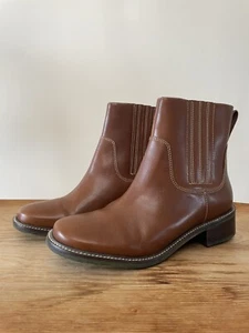 LL Bean Leather Chelsea Ankle Boots Brown Winter Shoes Women’s Size 7 W - Picture 1 of 10