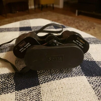 Vintage Sears 7X35 Binoculars #6230 Coated Optics 500ft 1000 yds Works Great - Image 1 of 4