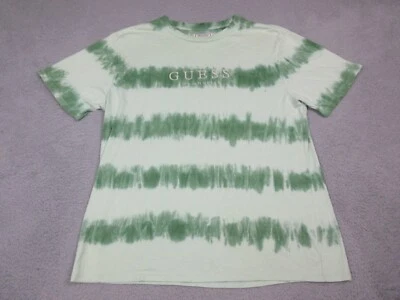 Guess Shirt Mens Adult Large Green Spell Out Tie Dye Streetwear ASAP Rocky - Image 1 of 4