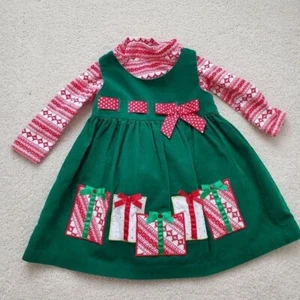 Bonnie Baby Girls Holiday Gifts Dress Jumper with Turtleneck Bodysuit sz12m - Picture 1 of 9