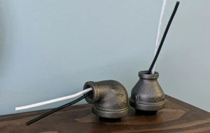 Steampunk Industrial Iron Pipe Lamp/Light Socket 1-1/4" x 1/2" - Picture 1 of 12