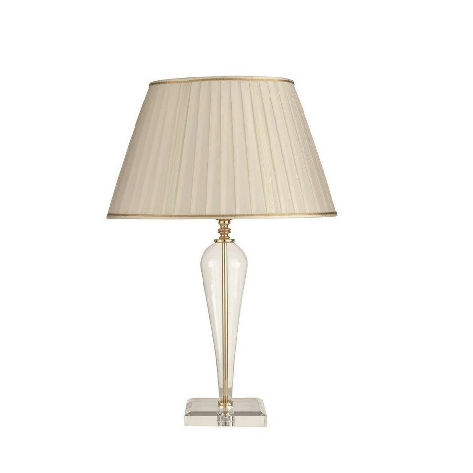 Lume lampada da tavolo classico con vetro e cristallo trasparente paralume  - Immagine 1 di 1