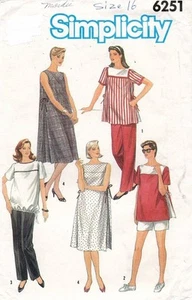 1980's Simplicity Maternitty Pants,Shorts,Dress Pattern 6251 Size 16 UNCUT - Bild 1 von 2