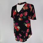 Anthropologie Maeve Black Floral Blouse Top Womens Size XS Resort Wear Cruise