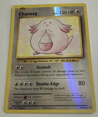 Pokémon TCG Chansey 70/108 XY Evolutions Holo Rare MINT - Image 1 of 4
