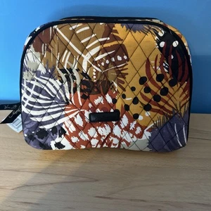 Vera Bradley Large Zip Cosmetic Bag Painted Feathers Retired New With Tag - Picture 1 of 3