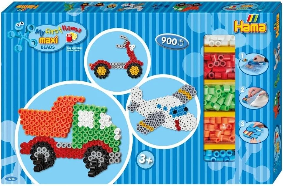 Hama Bügelperlen Maxi Fahrzeuge 900 Stück Geschenkpackung - Bild 1 von 4