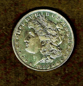 1885 Morgan .900 Silber Dollar Münze bei E.F. - Bild 1 von 2