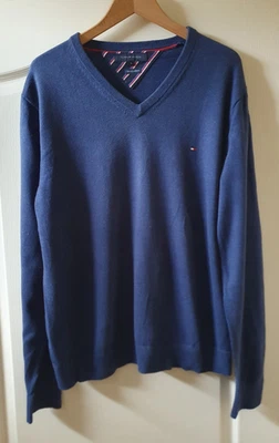 Suéter Tommy Hilfiger Para Hombre Algodón Cachemira Pullover Cuello en V XL Foto 1 de 4