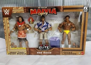 WWE Mattel Elite Rock, Rocky Johnson, Peter Maivia WWE Generations Legacy 3-Pack - Picture 1 of 14