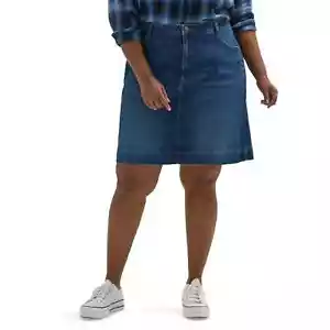 LEE - PLUS SIZE: 20W - Mid Rise Heritage Midi Jean Skirt - NEW! - Picture 1 of 6