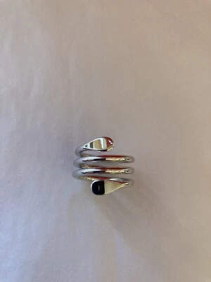 Lia Sophia "On A Roll" Silver Ring Silver Plated Women’s Size 6.5 - Image 1 of 4