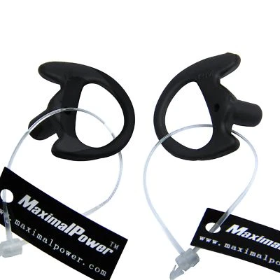 LEFT & RIGHT Black Medium Earbud  Earmold for Kenwood Motorola Two-Way Radios - Image 1 of 4