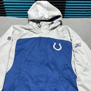 Indianapolis Colts Jacket Vintage Reebok NFL Authentic Parka Hooded Mens 2XL - Picture 1 of 10