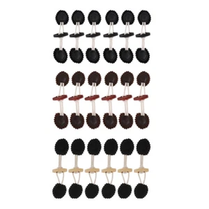 6 Pairs PU Leather and Horn Toggle Closure Clothes Coat Duffle DIY Crafts - Picture 1 of 4