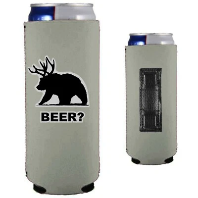 Beer Bear Magnetic Slim (12oz) Can Coolie; Compatible with Ultra - Imagem 1 de 4