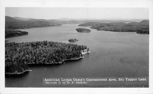 Postal RPPC sin estampar campamentos de la Legión Americana Big Tupper Lake Nueva York - Imagen 1 de 2