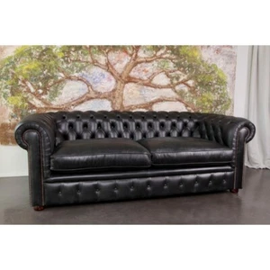 Chesterfield Couch Polster Sofas Klassische Leder Textil Sofa 3 Sitzer Neu - 290 - Bild 1 von 12