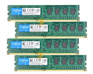 Crucial 8 GB DDR3 RAM 4X 2 GB 2Rx8 PC3-12800 1600MHZ 240PIN DIMM Desktop Memory- - Picture 1 of 7