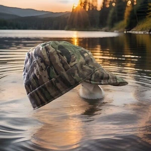 RealTree & Skyline Camo Reversible Soft / Short Bill Cap Hunting Hat Size M vtg - Picture 1 of 11