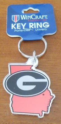 NCAA Georgia Bulldogs State Outline Key Ring (WinCraft) - Image 1 of 4