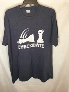 Port & Company Mens T Shirt Check Mate Graphic Gray  XL #726 - Picture 1 of 12