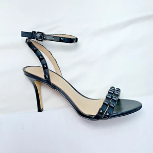 BCBGeneration Shoes Strappy ~ 7.5 Black Leather - Ankle Strap Sandal Heels - Picture 1 of 8