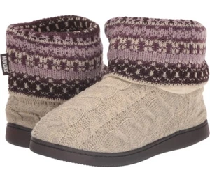 MUK LUKS Women's Rochelle Slippers-Oatmeal & Purples-Medium 7-8-indoor/oudoor - Picture 1 of 18