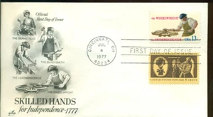 FDC 1977 - Scott # 1719 combo - rueda Wright - arte artesanía cachét UA - Imagen 1 de 1