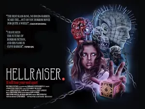 HELLRAISER 1987 quad poster print 30x40" Doug Bradley Clive Barker Clare Higgins - Foto 1 di 1