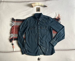 Levi's Sawtooth Shirt M Western Factory Distressed Repaired Black RRL-ish 2010 - Picture 1 of 23