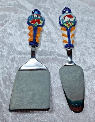 Italian Serving Cutlery Cake Pie Set EME 18/10 Stainless Steel Ceramic Handles - Image 1 of 4