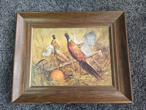 2 Fasane 1973 Bild Donald Art Co. NYC # 7647 Litho 12"×16" gerahmt 21"×17" - Bild 1 von 7