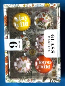 Pulsar Glass Magnets, set of 6, New, Assorted, 1.18" Diameter, Free Shpg - Picture 1 of 2