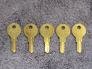 5 NOS, Original Fort Lock Corp. 54G Key Blanks for Cabinet Cam Locks. Brass, NEW - Picture 1 of 7