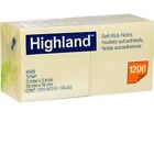 3M Highland 100 Sheets Per Pad (12 PADS) 1200 Yellow Self-Stick Notes 3" x 3"